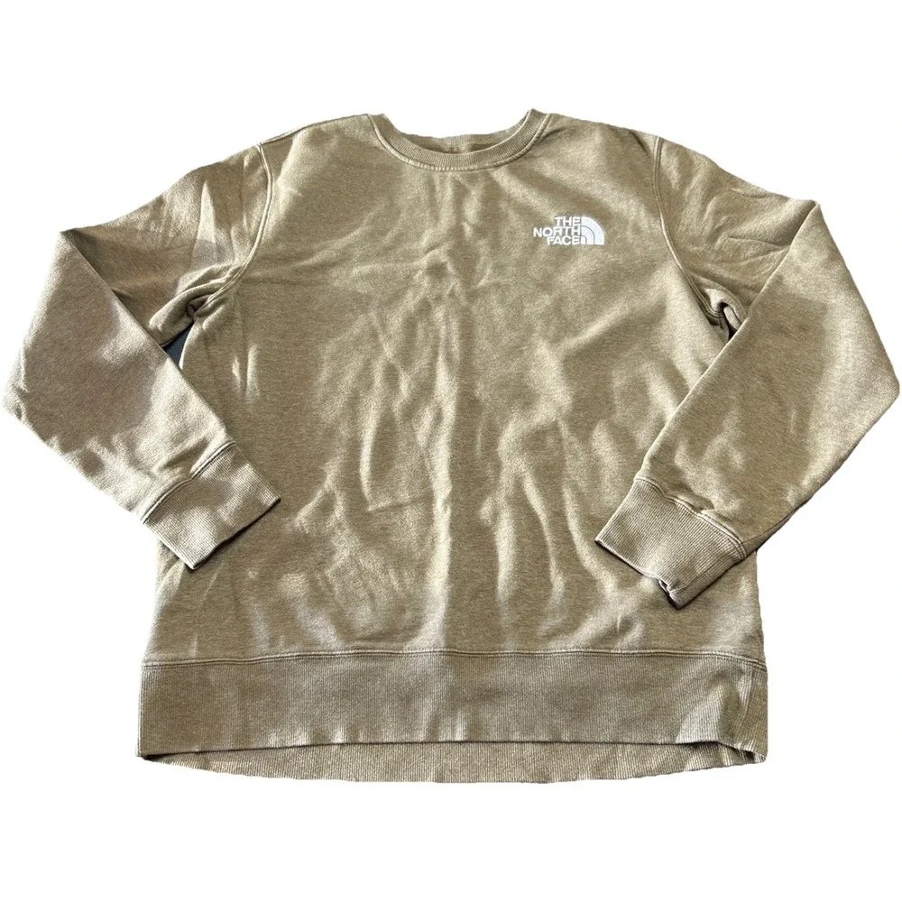 The North Face Brown Crewneck Sweatshirt Pullover Unisex Large‎ Embroidered